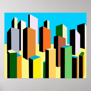 Póster Poster de la ciudad abstracta