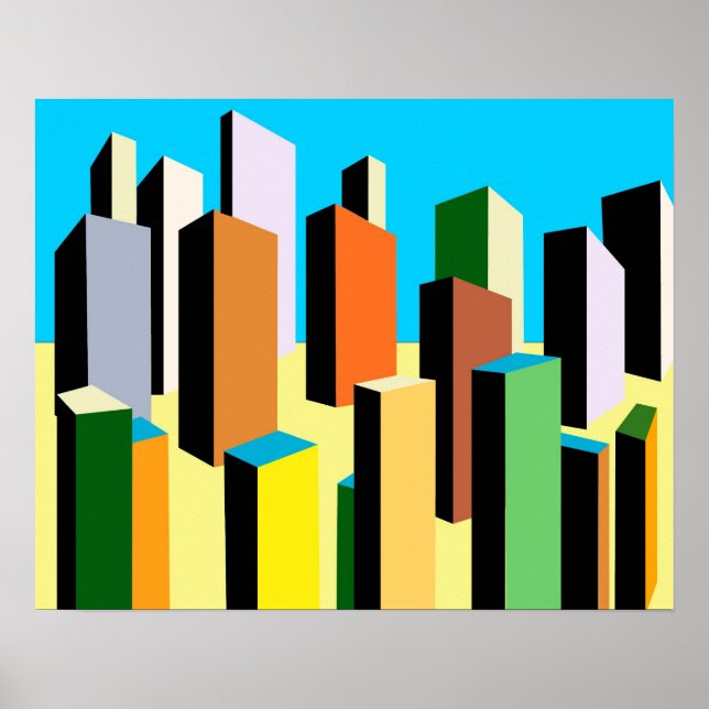 Póster Poster de la ciudad abstracta (Frente)