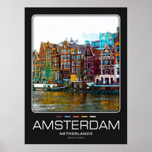 Póster Poster de la ciudad de Amsterdam