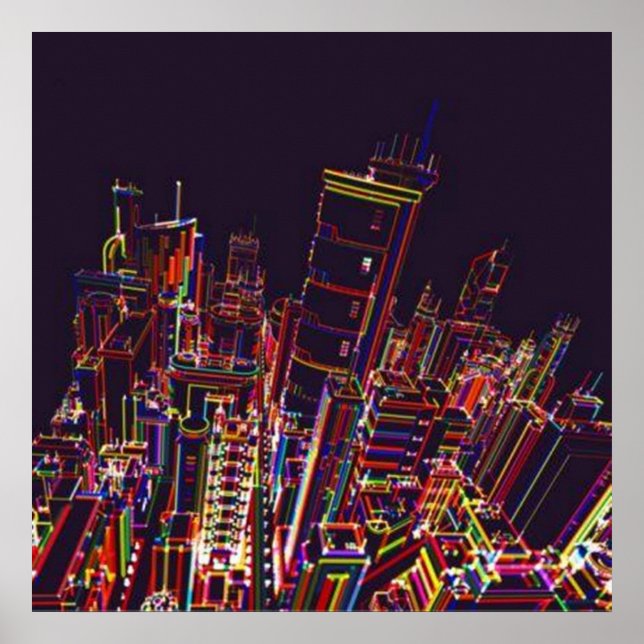 Póster Poster de la ciudad de los colores (Frente)