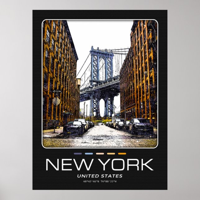 Póster Poster de la ciudad de Nueva York (Frente)
