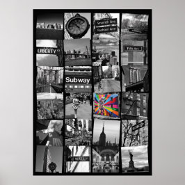 Póster Poster de la ciudad de Nueva York - collage de fot