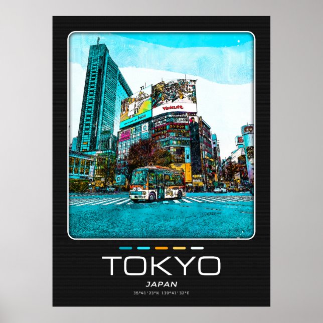 Póster Poster de la ciudad de Tokio (Frente)