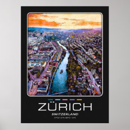 Póster Poster de la ciudad de Zurich
