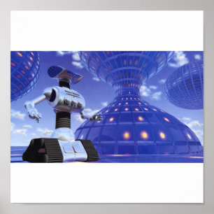 Póster Poster de la ciudad del robot