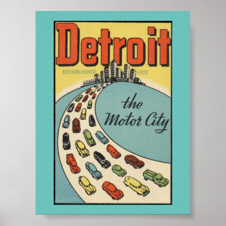 Póster Poster de la ciudad motriz de Detroit