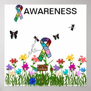 Póster Poster de la conciencia del autismo