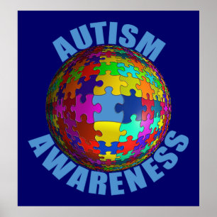 Póster Poster de la conciencia del autismo del mundo
