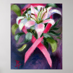 Póster Poster de la conciencia del cáncer de pecho que