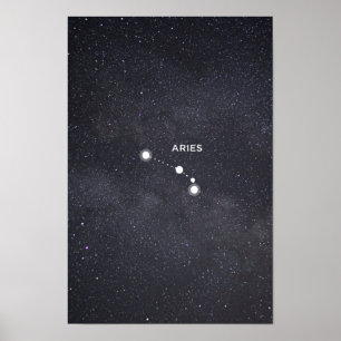 Póster Poster de la constelación del zodiaco del aries