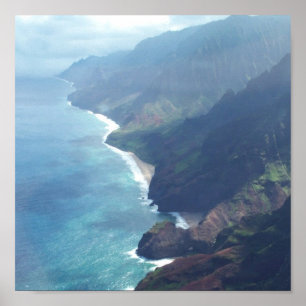 Póster Poster de la costa de Napali