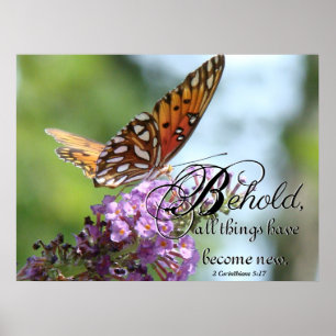 Póster Poster de la creación de las flores de mariposa