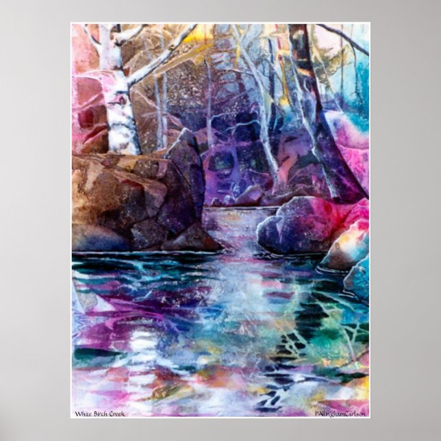 Póster Poster de la Creek de Birch Blanca PMACarlson (Frente)