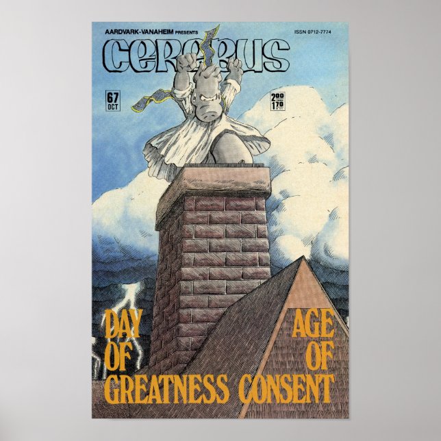 Póster Poster de la cubierta del número de Cerebus #67 (Frente)