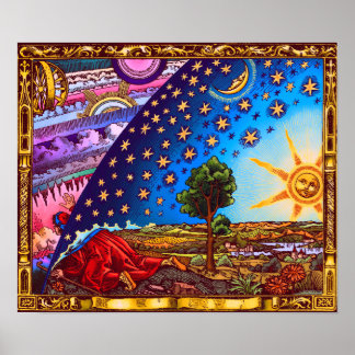 Póster Poster de la cúpula del Flammarion colorido (con b