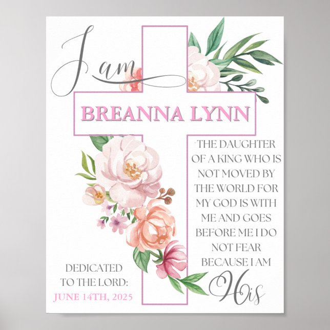 Póster Poster de la dedicción del bebé - Niña bebé (Frente)