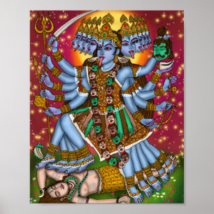 Póster Poster de la diosa Mahakali   Hindu Devi Kali S
