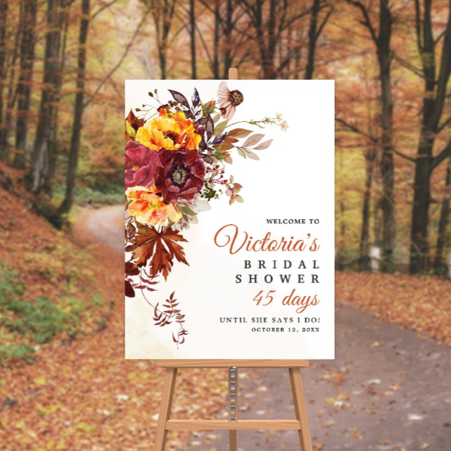 Póster Poster de la ducha de novia con tema de otoño (Subido por el creador)