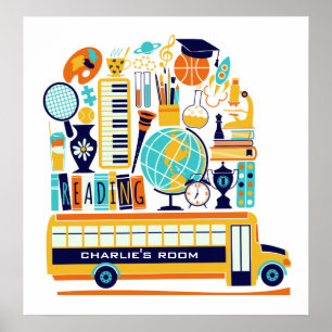 Póster Poster de la escuela de nombres personalizados par