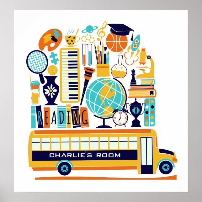 Póster Poster de la escuela de nombres personalizados par (Frente)