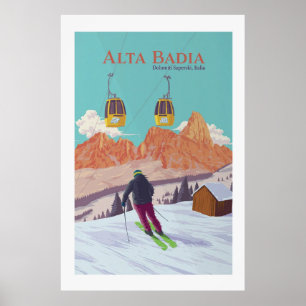 Póster Poster de la estación de esquí Alta Badia