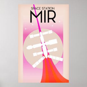 Póster Poster de la estación espacial rusa MIR