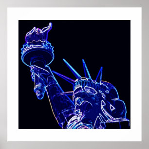 Póster Poster de la Estatua de la Libertad impreso con fr
