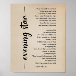 Póster Poster de la estrella de la noche Edgar Allan Poe 