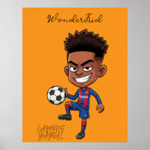 Poster de la estrella del fútbol Lamine Yamal