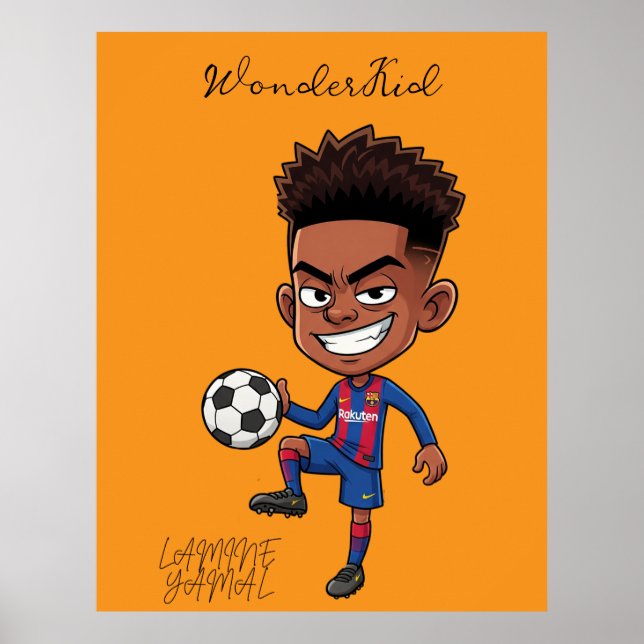 Póster Poster de la estrella del fútbol Lamine Yamal (Frente)