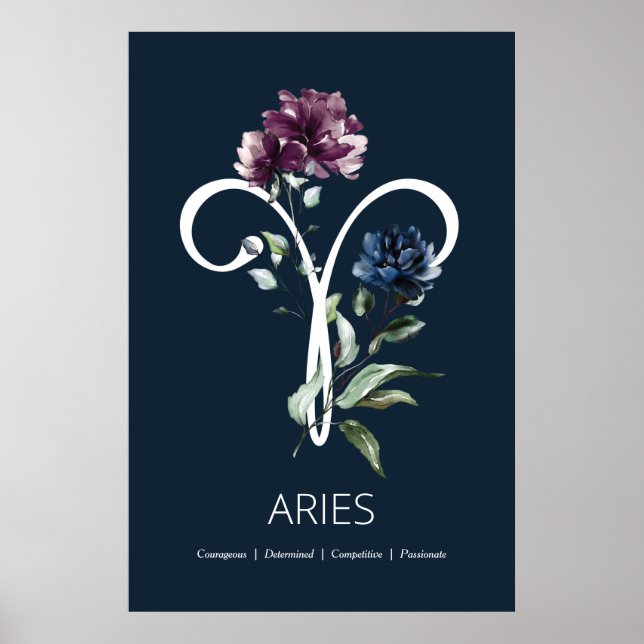 Póster Poster de la estrella zodiaca Sign Aries (Frente)