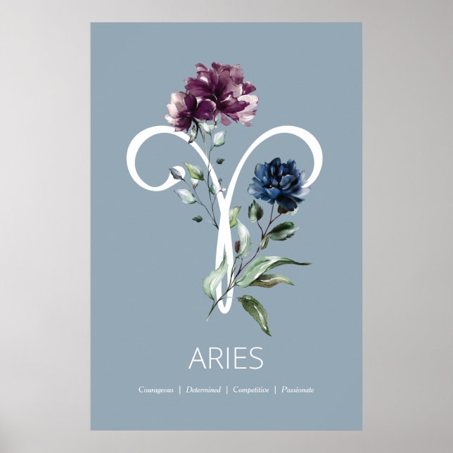 Póster Poster de la estrella zodiaca Sign Aries (Frente)