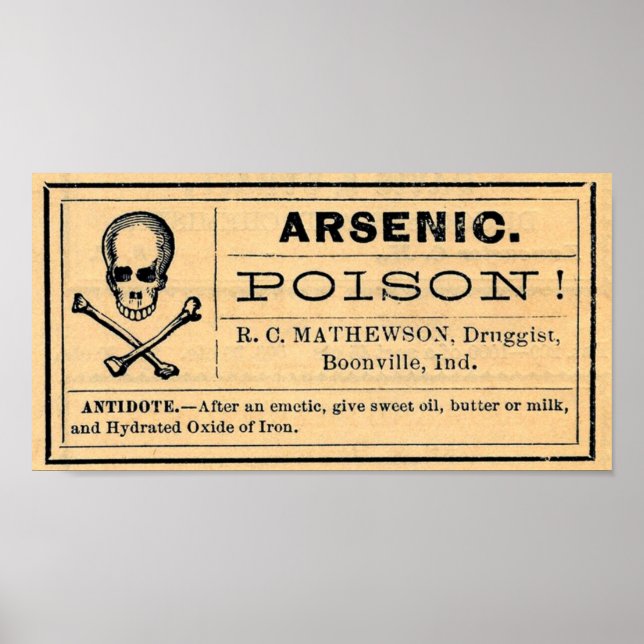 Póster Poster de la etiqueta de envenenamiento por arséni (Frente)