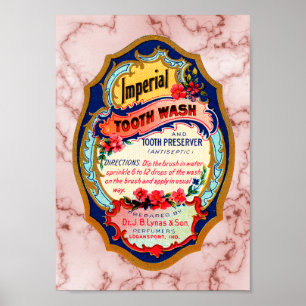 Póster Poster de la etiqueta de lavado dental imperial de