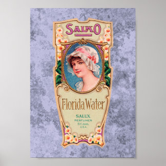 Póster Poster de la etiqueta de perfume de agua de Salko 