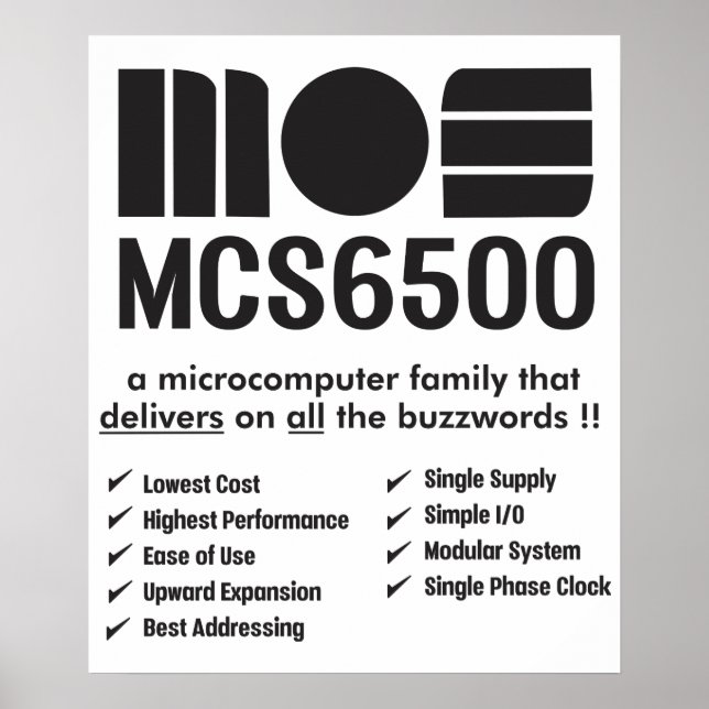Póster Poster de la familia de microprocesadores MOS 6500 (Frente)