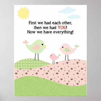 Póster Poster de la familia de pájaros para la habitación