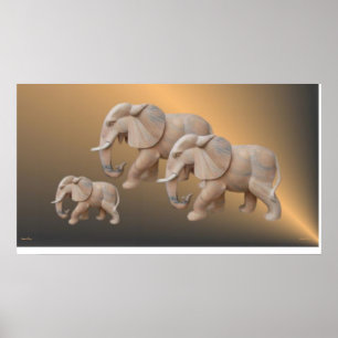 Póster Poster de la familia Elephant