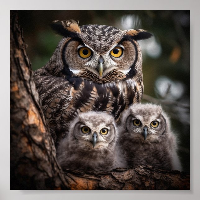 Póster Poster de la familia Owl (Frente)