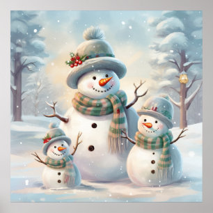 Póster Poster de la familia Snowman