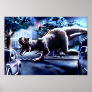 Póster Poster de la Fantasía de Dinosaurios