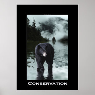 Póster Poster de la fauna de la PROTECCIÓN del oso negro