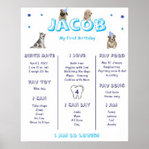 Poster de la fecha de nacimiento del perro