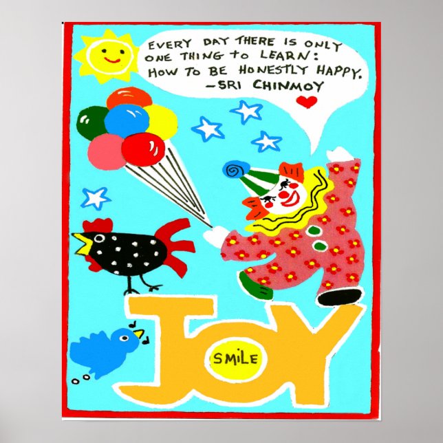 Póster Poster de la felicidad con payasos y globos (Frente)