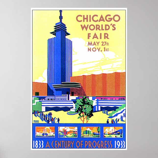 Póster Poster de la Feria del Mundo de Chicago (Frente)