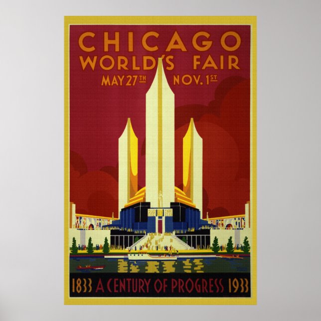Póster poster de la Feria Mundial de 1933 (Frente)
