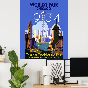 Póster Poster de la Feria Mundial de Chicago 1934