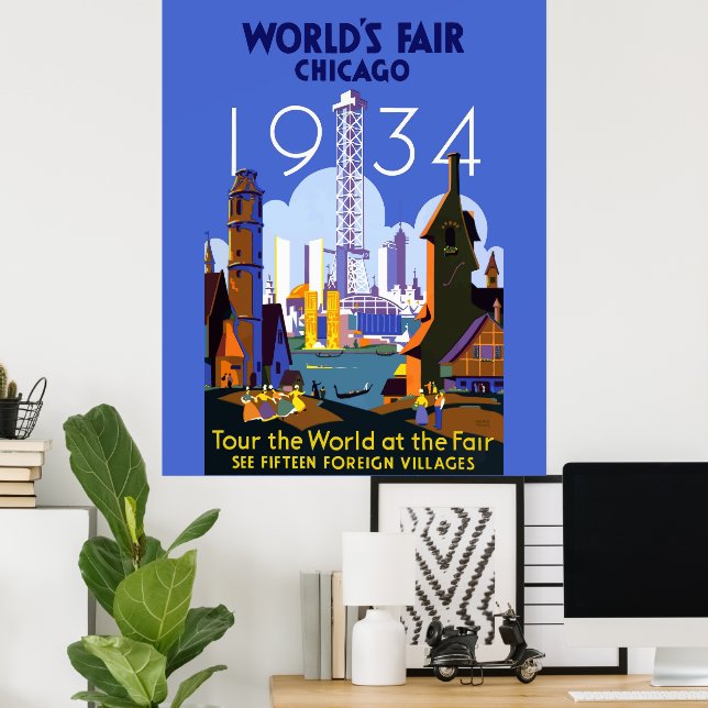 Póster Poster de la Feria Mundial de Chicago 1934 (Oficina en casa)
