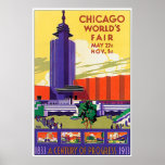 Póster Poster de la Feria Mundial de Chicago de 1933<br><div class="desc">Un colorido,  restaurado y poster para la Feria Mundial de Chicago de 1933.</div>