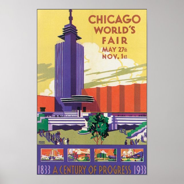 Póster Poster de la Feria Mundial de Chicago en 1933 (Frente)